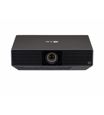 LG BU70QGA projector for home theater and electronics, showing front view with lens and control buttons.