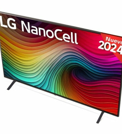LG 50-inch NanoCell 4K Ultra HD Smart TV, sleek black screen with slim bezels, modern electronics home entertainment device