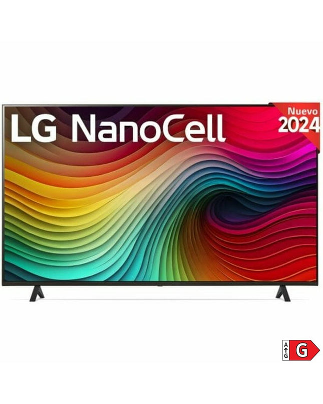 LG 50NANO82T6B 4K Ultra HD Smart TV with NanoCell display, slim black screen and modern design for home entertainment.