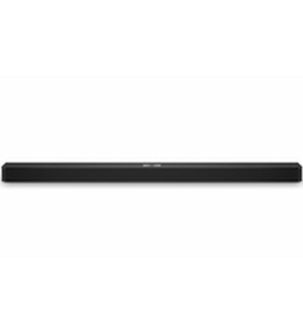 LG S90TR.DEUSLLK soundbar in black with 670W power, featuring sleek design and multiple audio output options.