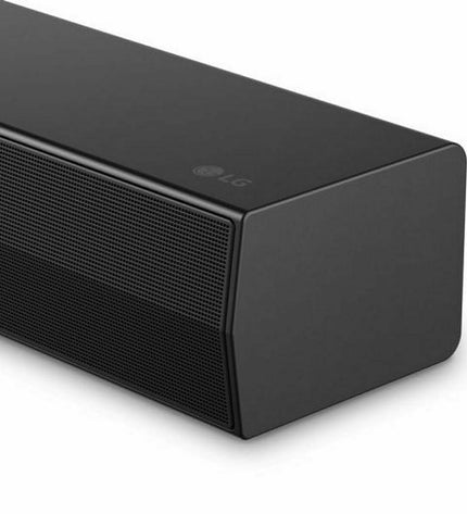 LG S40TR.DEUSLLK black soundbar delivering 400W power, with sleek design and audio controls for enhanced home entertainment.