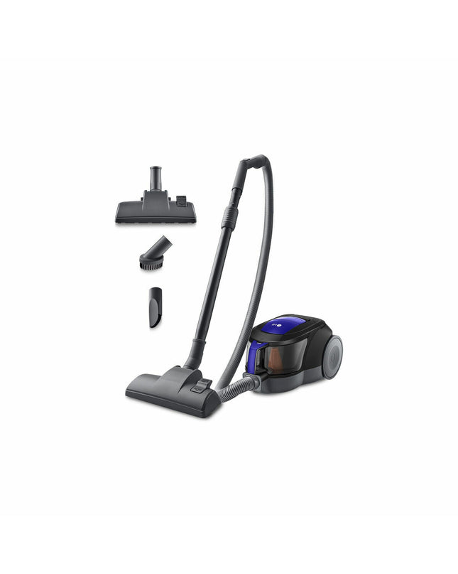 LG VC5506NHTB 650W vacuum cleaner with adjustable handle and dustbin, designed for home cleaning and floor maintenance.