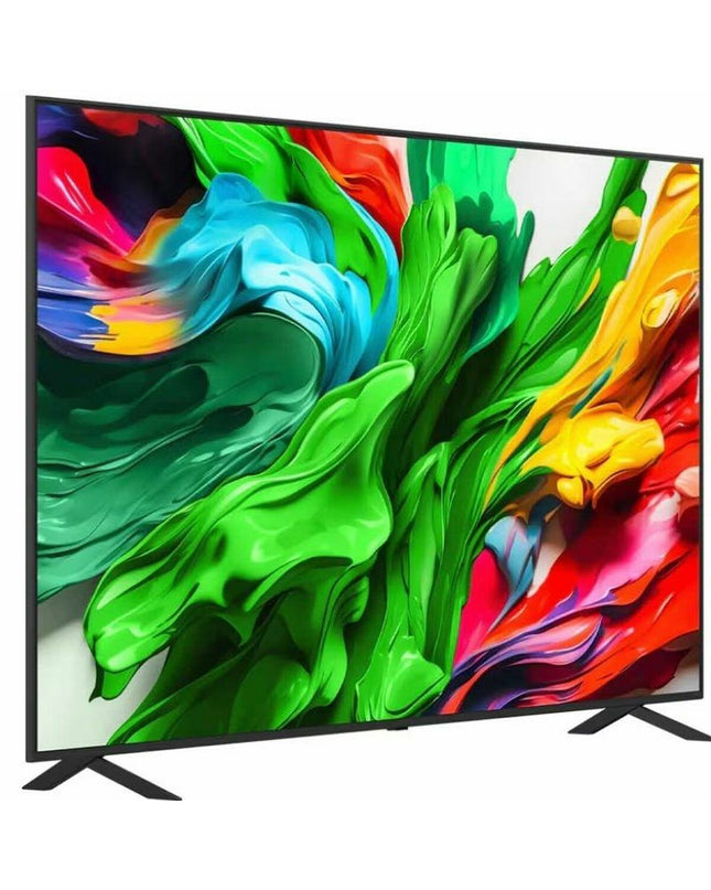 LG 55QNED87A6B 55-inch 4K Ultra HD LED Smart TV with HDR and AMD FreeSync, displaying a vibrant home entertainment scene.