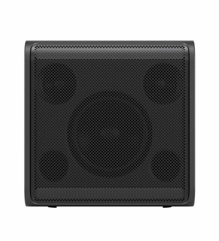 LG STAGE 301 120W black speakers for audio and hi-fi, showing the compact design and front grille in the image.