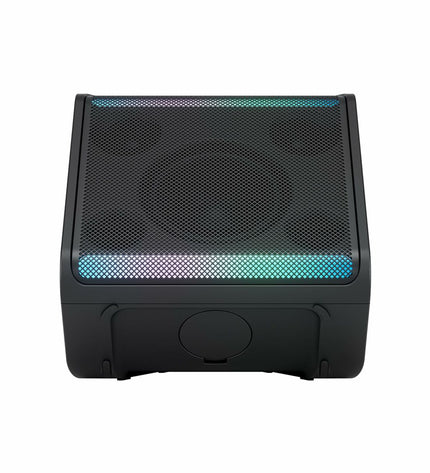 LG STAGE 301 120W black speakers with modern design, showcasing the compact electronic audio equipment for high-quality sound.