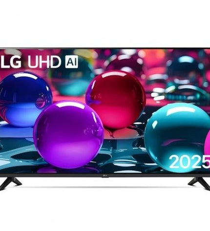 LG 65-inch 4K Ultra HD LED Smart TV with HDR, sleek black screen and slim bezel, ideal for home entertainment and video viewing