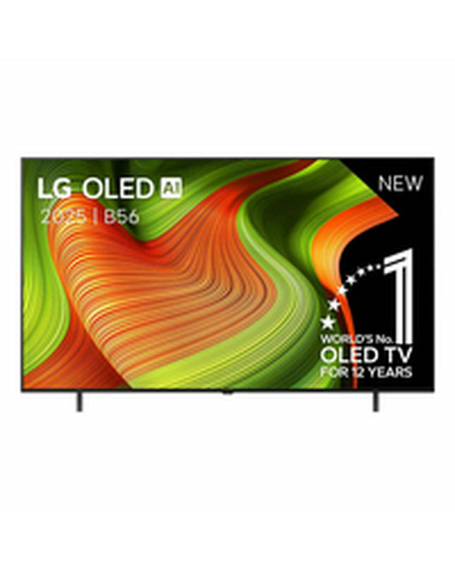 LG 65-inch 4K Ultra HD OLED Smart TV with HDR, featuring sleek design and vibrant picture quality for home entertainment.