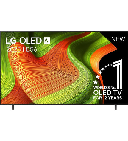 LG 77B56LA 77-inch 4K Ultra HD OLED smart TV displaying vibrant HDR images in a modern living room setting