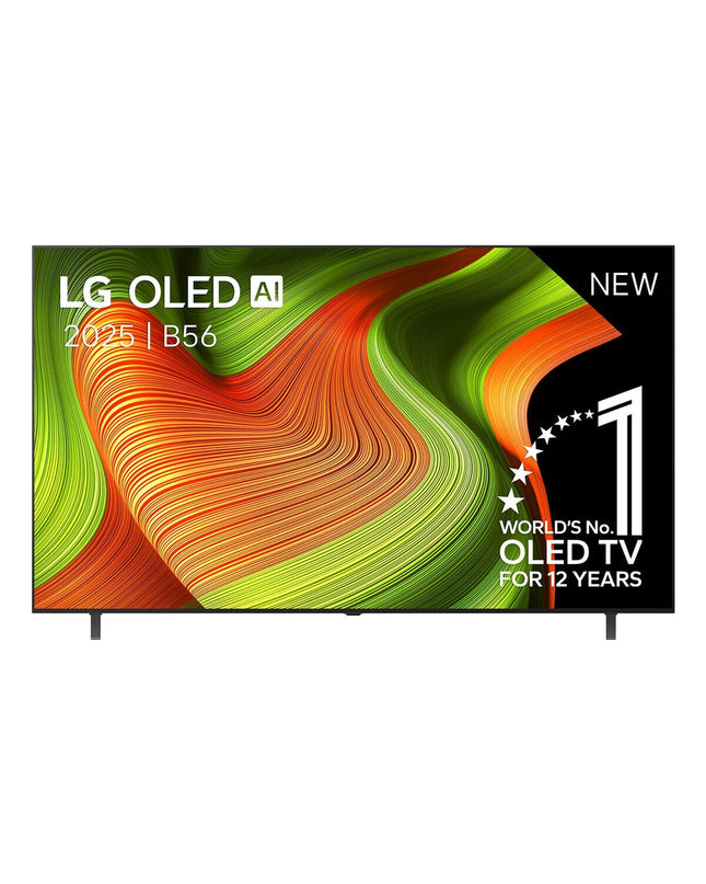 LG 77B56LA 77-inch 4K Ultra HD OLED smart TV displaying vibrant HDR images in a modern living room setting