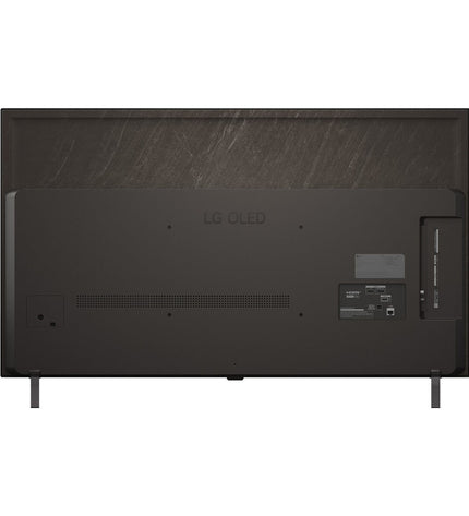 LG 77B56LA 77-inch 4K Ultra HD HDR OLED smart TV displaying vibrant colors and sleek black screen in a modern living room setting.