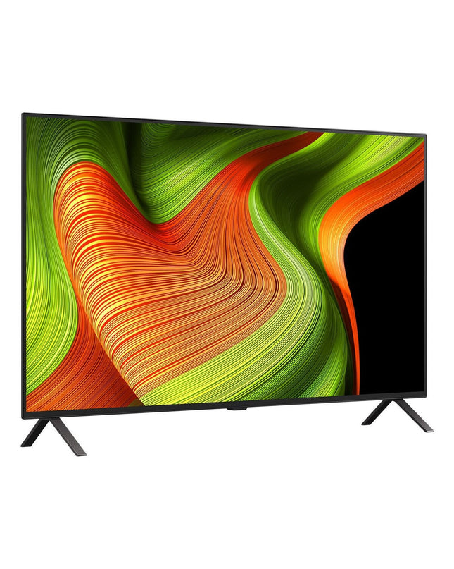 LG 77B56LA 77-inch 4K Ultra HD OLED Smart TV with HDR, displaying vibrant images on a modern living room setup.