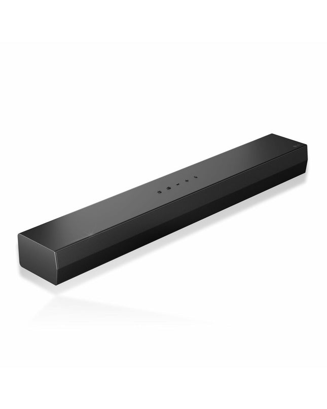 LG S20A soundbar for audio and hi-fi entertainment, shown in black with sleek design and multiple speaker drivers.