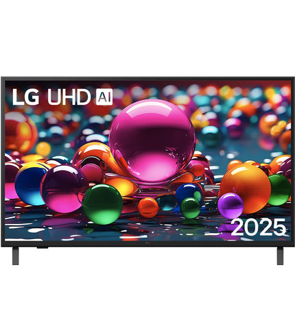 LG 43-inch 4K Ultra HD LED Smart TV with slim bezel and sleek design for home entertainment.