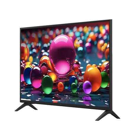 LG 43-inch 4K Ultra HD LED Smart TV displaying vibrant screen with sleek black frame and modern design.