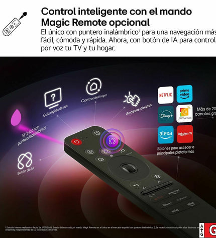 LG 43-inch 4K Ultra HD LED Smart TV displaying a vibrant home screen with app icons and a sleek black bezel.