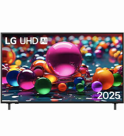 LG 55-inch 4K Ultra HD LED Smart TV displaying vibrant screen with sleek black frame and thin bezel.
