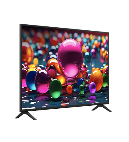 LG 55-inch 4K Ultra HD LED Smart TV displaying vibrant home entertainment visuals.