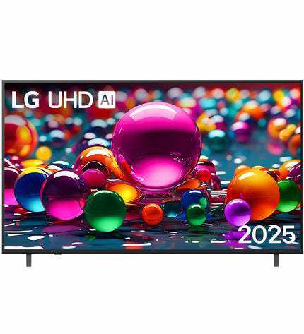 LG 65-inch 4K Ultra HD LED Smart TV with sleek black screen and slim bezels, ideal for home entertainment and video streaming.