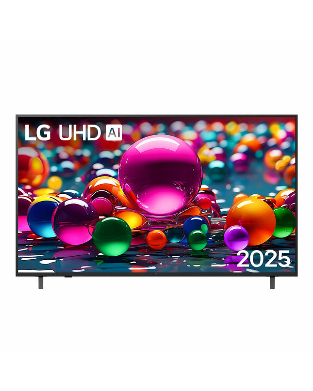 LG 65-inch 4K Ultra HD LED Smart TV with sleek black screen and slim bezels, ideal for home entertainment and video streaming.