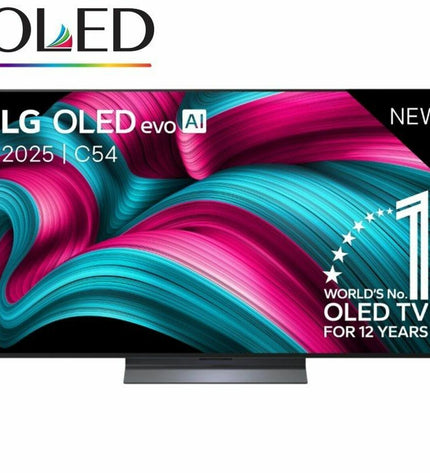 LG OLED48C54LA 48-inch 4K Ultra HD Smart TV with HDR display, sleek black screen, and slim modern design.