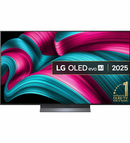 LG OLED55C54LA 55-inch 4K Ultra HD Smart TV with HDR, sleek black screen displaying vibrant colors and slim design.