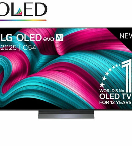 LG OLED55C54LA 55-inch 4K Ultra HD Smart TV with HDR OLED display, modern electronic home entertainment device.