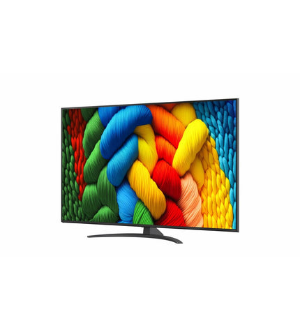 LG 65NANO81A6A 65-inch 4K Ultra HD HDR NanoCell Smart TV showing a vibrant screen with a modern slim design