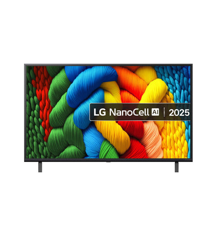 LG 43NANO80A6BAEU 4K Ultra HD Smart LED TV with NanoCell display, HDR, and slim design, perfect for home entertainment.