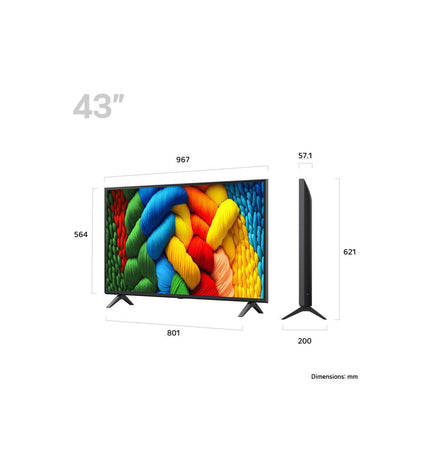 LG 43NANO80A6BAEU 4K Ultra HD Smart LED TV with NanoCell display, HDR, and sleek black screen in a modern home entertainment setup.