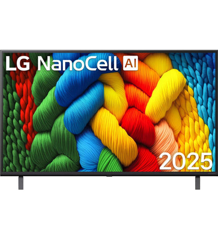 LG 75NANO81A6A 75-inch 4K Ultra HD HDR NanoCell Smart TV displaying vibrant picture with slim bezel and modern design.