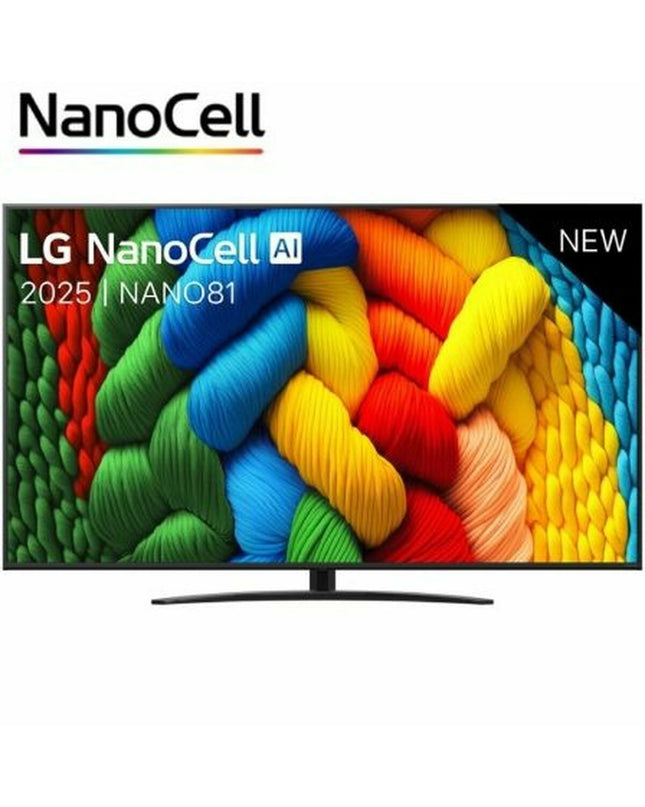 LG 75NANO81A6A 75-inch 4K Ultra HD HDR NanoCell Smart TV showing a vibrant home entertainment display