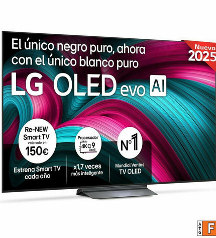 LG 77C54LA 77-inch 4K Ultra HD HDR OLED smart TV displaying vibrant images and sleek design in a modern living room setting.