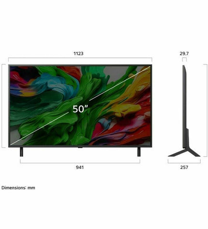 LG 50QNED87A6D 50-inch 4K Ultra HD LED Smart TV with HDR edge-LED display, modern design and thin bezels.