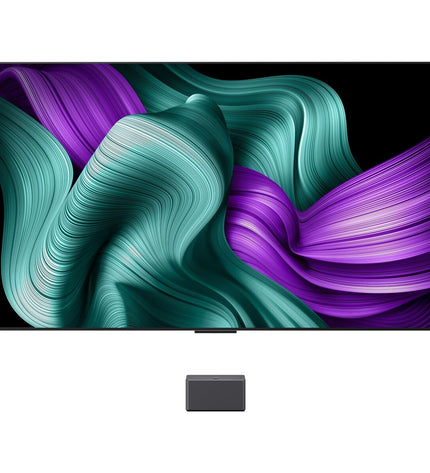 LG OLED83M59LA Smart TV displaying vibrant images, sleek black screen with thin bezels, suitable for home cinema and entertainment.