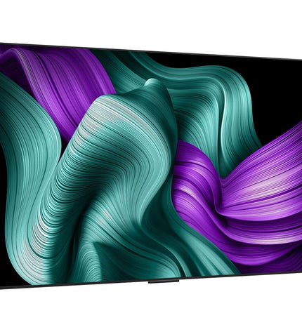 LG OLED83M59LA Smart TV displaying vibrant images on a sleek screen, ideal for home entertainment and video viewing.