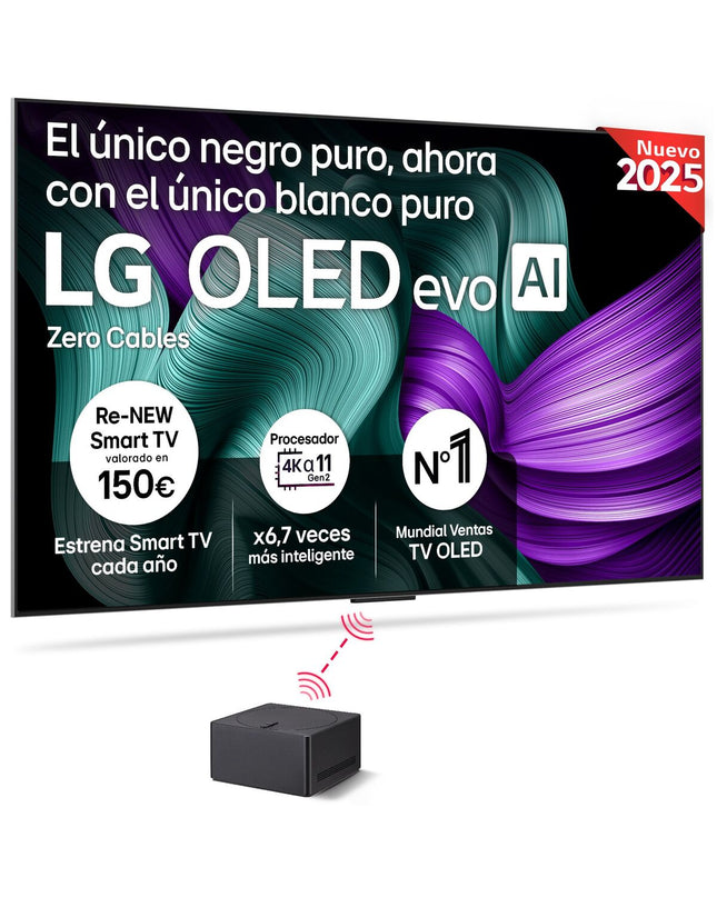 LG OLED83M59LA Smart TV displaying vivid images on a sleek screen, perfect for home entertainment and video streaming.