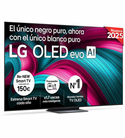 LG OLED83C54LA 83-inch 4K Ultra HD HDR OLED Smart TV displaying vibrant images and sleek black screen.