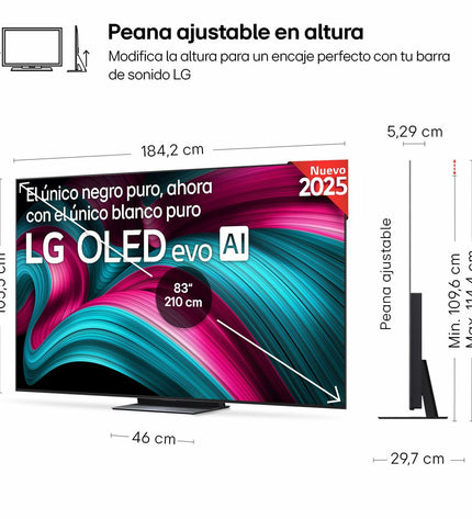 LG OLED83C54LA 83-inch 4K Ultra HD Smart TV with HDR, sleek screen display, modern electronics for home entertainment