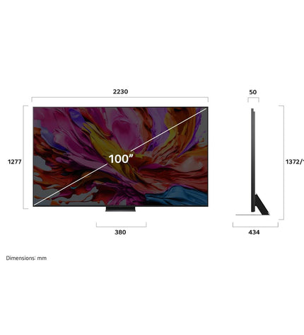 LG 100QNED86A6 100-inch 4K Ultra HD LED Smart TV with HDR and AMD FreeSync, refurbished model featuring QNED technology.