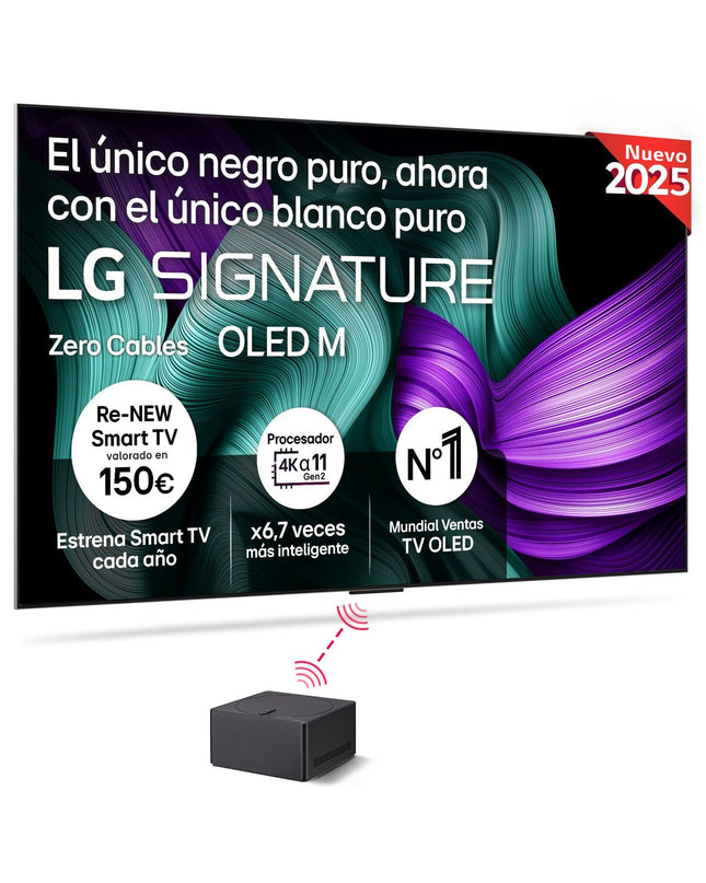 LG OLED97M59LA 97-inch 4K Ultra HD Smart TV with HDR, sleek screen displaying vibrant colors and modern design.