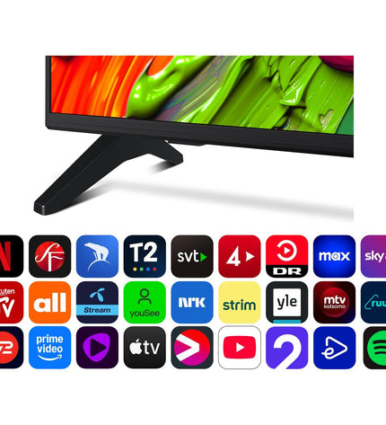 LG 43QNED70A6A.AEU 4K Ultra HD LED Smart TV showing vibrant screen with slim black bezel and on-screen interface.