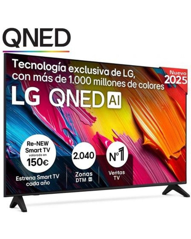 LG 43QNED70A6A.AEU 4K Ultra HD LED Smart TV showing vibrant screen with HDR display and slim black bezel.