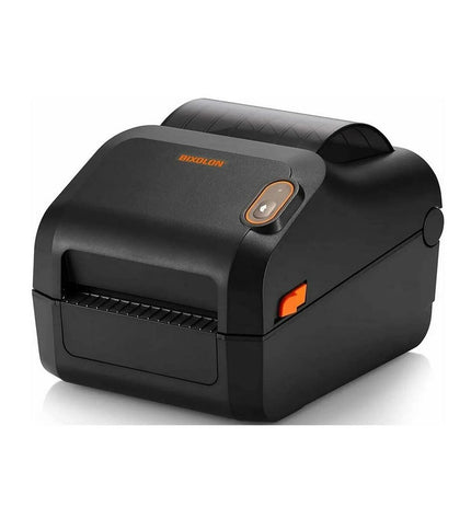 Bixolon XD3-40DK label printer, office electronics, with paper roll loaded, designed for professional labeling and office use.