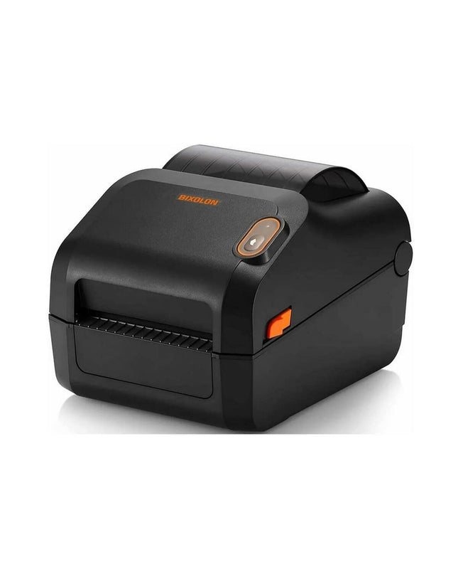 Bixolon XD3-40DK label printer, office electronics, with paper roll loaded, designed for professional labeling and office use.
