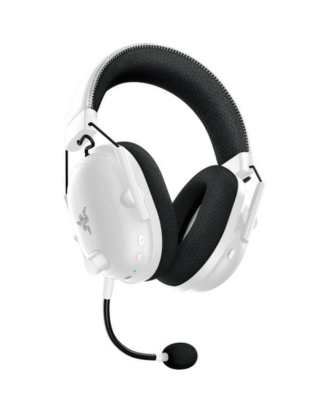 Razer headset with microphone for gaming, featuring over-ear design and adjustable headband, suitable for plug-and-play consoles.