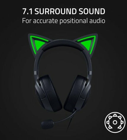 Razer gaming headset with microphone, plug-and-play design for gaming consoles, black with padded ear cups and adjustable headband.