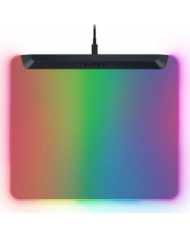 Razer Firefly V2 Pro gaming mouse pad with LED lighting, featuring a sleek surface and illuminated edges for enhanced gaming setup.
