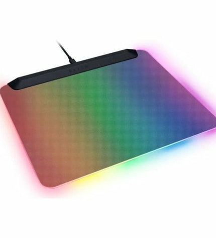 Razer Firefly V2 Pro gaming mouse pad with LED lighting, featuring a smooth surface and customizable illumination for gaming setups.