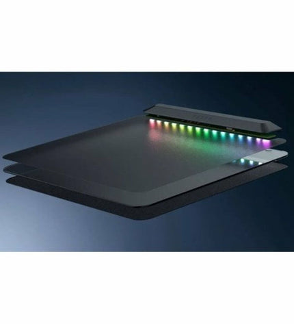 Razer Firefly V2 Pro gaming mouse pad with LED lighting, smooth surface, and Razer branding, designed for gaming and electronics.