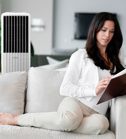 HJM DIET35I portable evaporative air cooler for home and kitchen, 170W, 35L capacity, compact and easy to move.